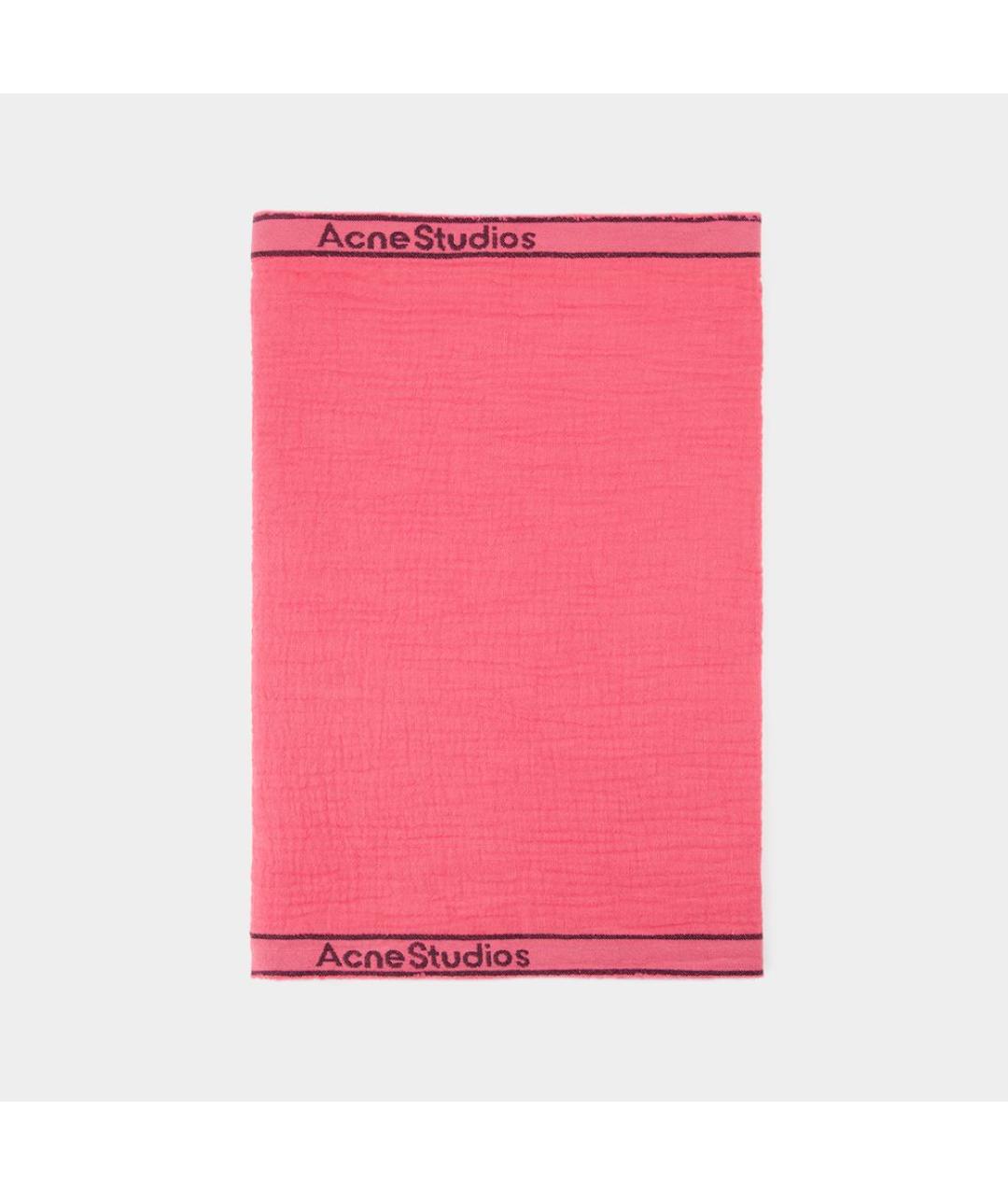 ACNE STUDIOS Розовый хлопковый шарф, фото 2