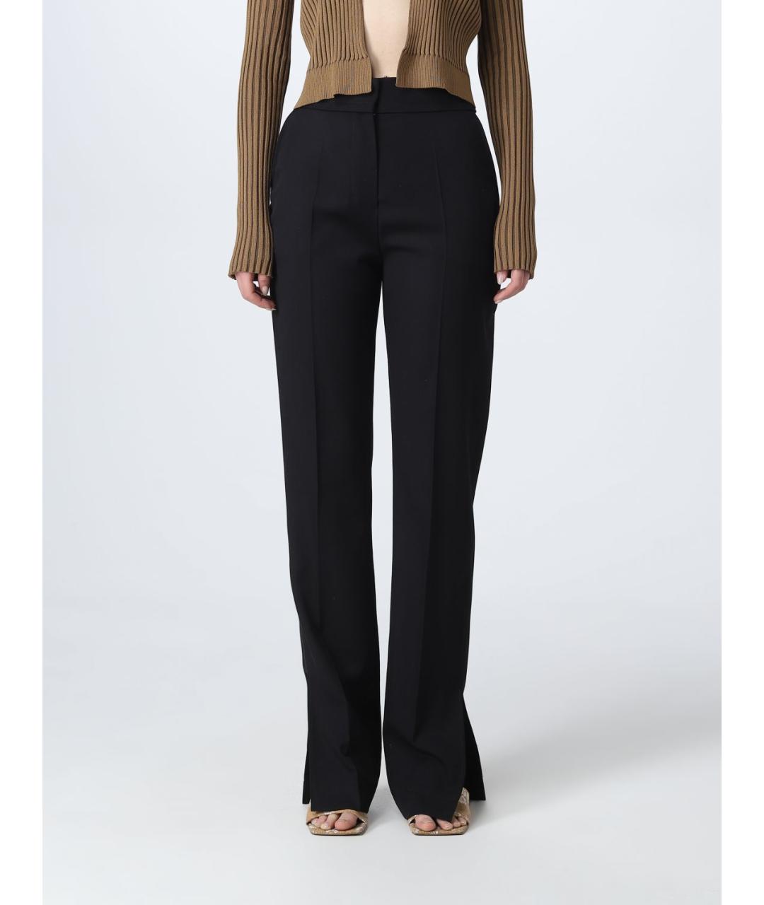 JACQUEMUS Черные шерстяные прямые брюки, фото 2