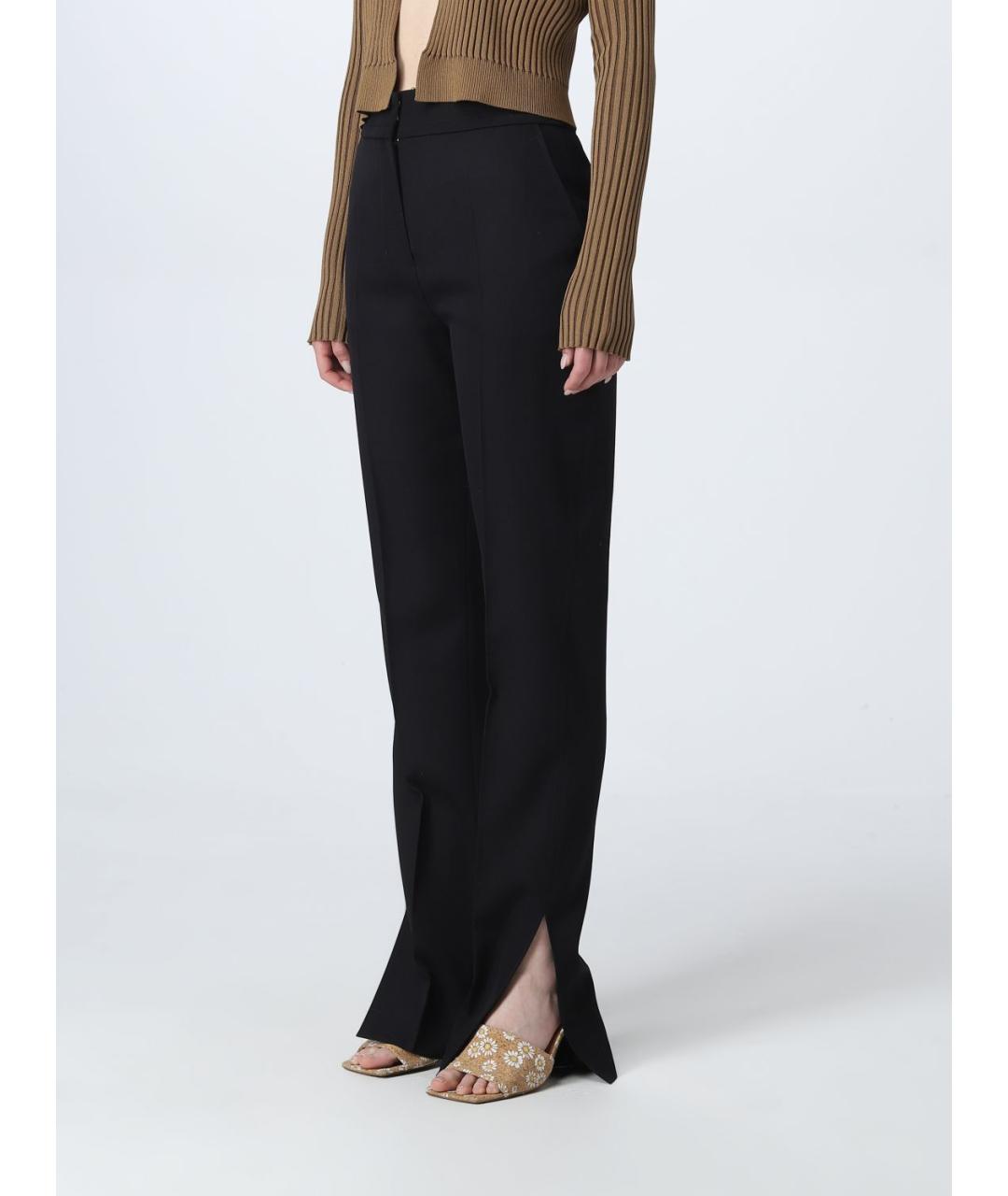 JACQUEMUS Черные шерстяные прямые брюки, фото 5