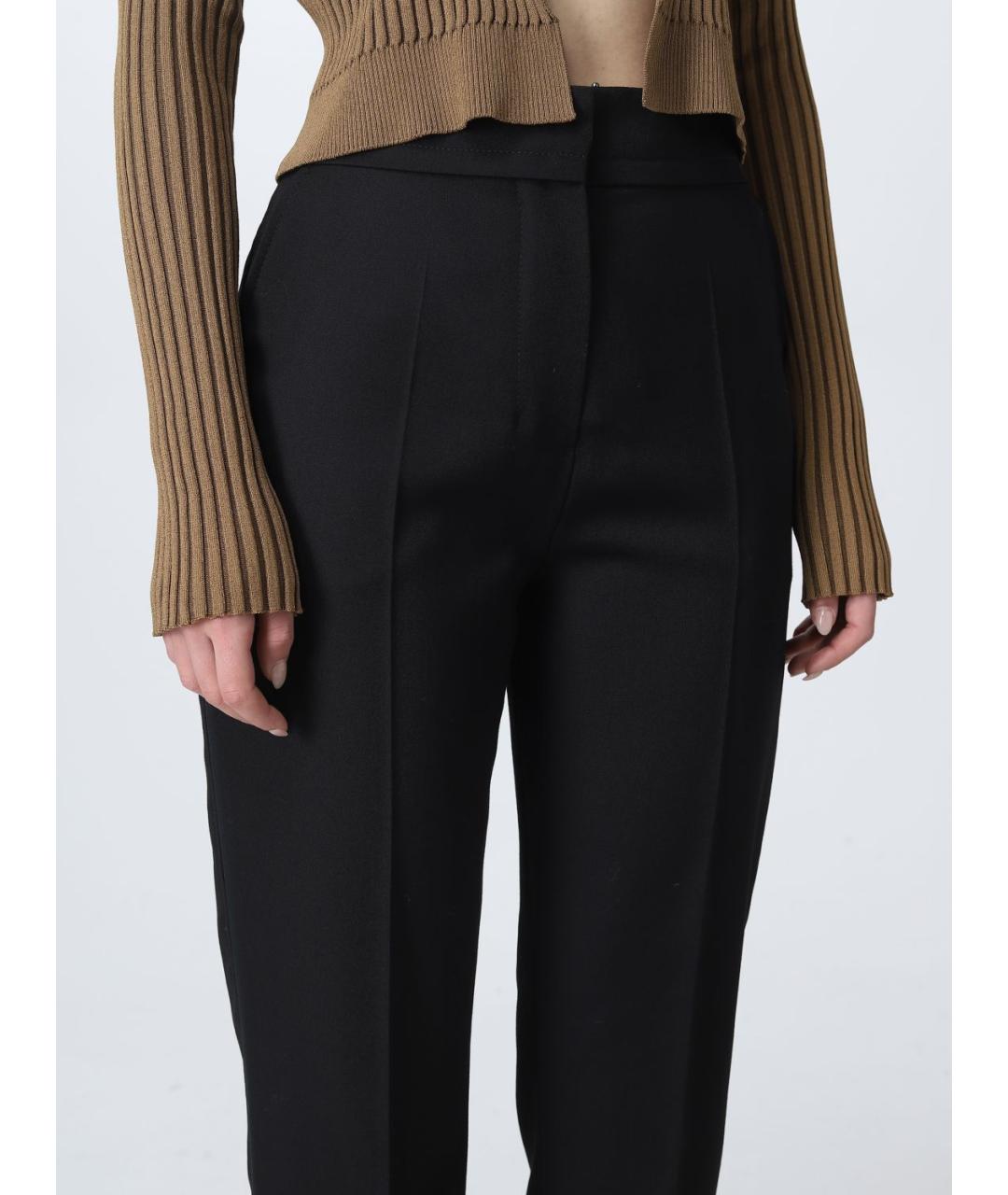 JACQUEMUS Черные шерстяные прямые брюки, фото 6
