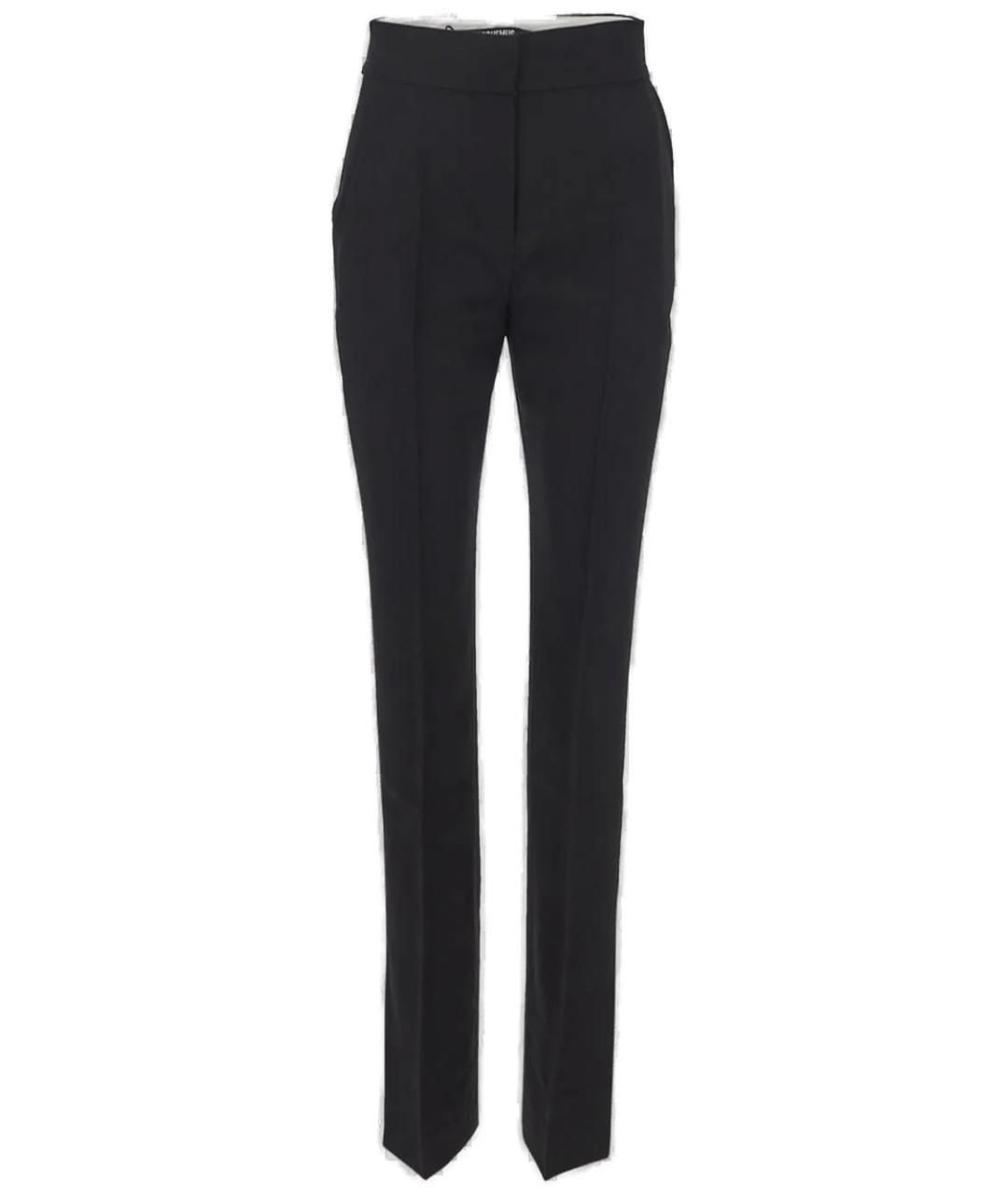 JACQUEMUS Черные шерстяные прямые брюки, фото 1