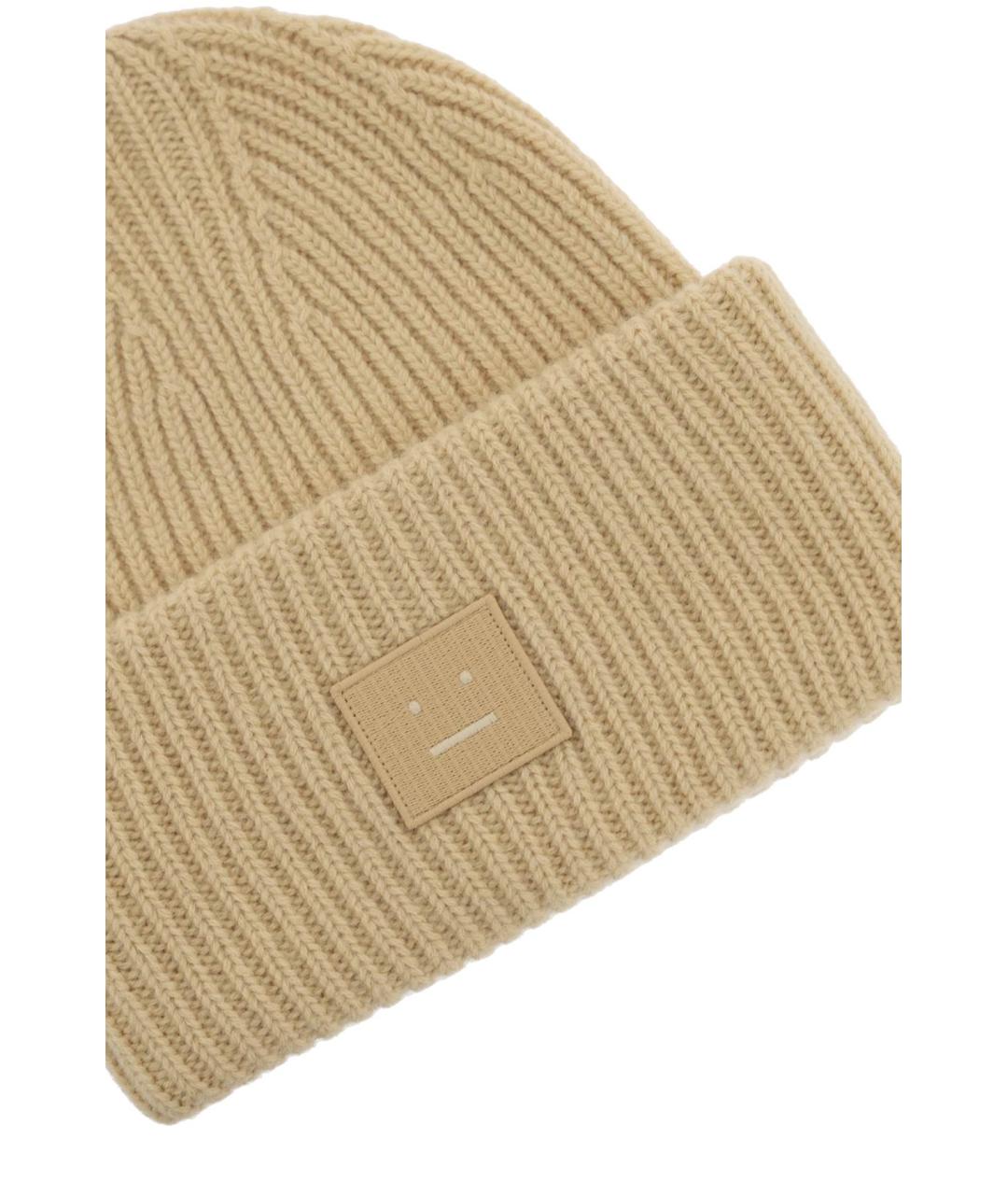 ACNE STUDIOS Бежевая шерстяная шапка, фото 3