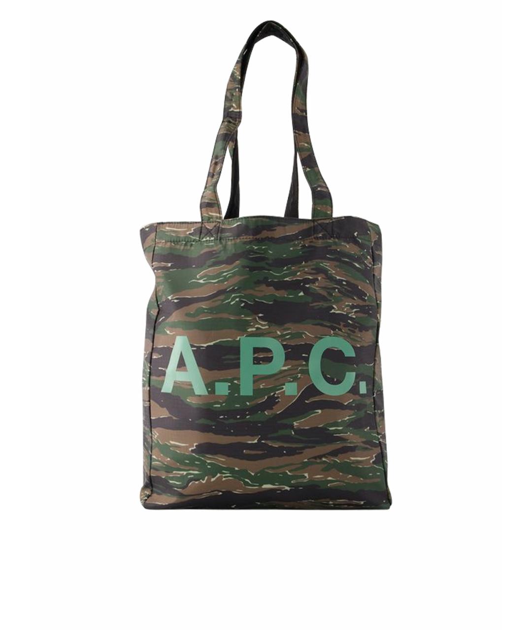 A.P.C. Хаки синтетическая сумка тоут, фото 1