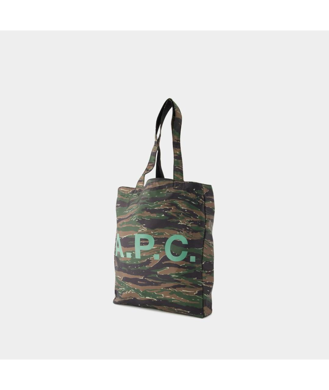 A.P.C. Хаки синтетическая сумка тоут, фото 2