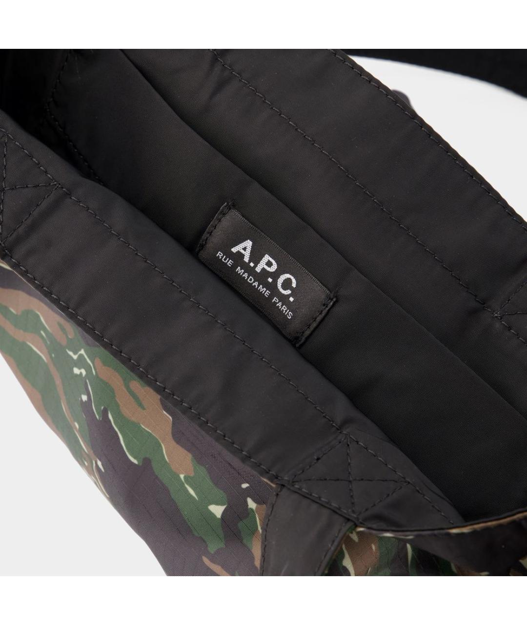 A.P.C. Хаки синтетическая сумка тоут, фото 4