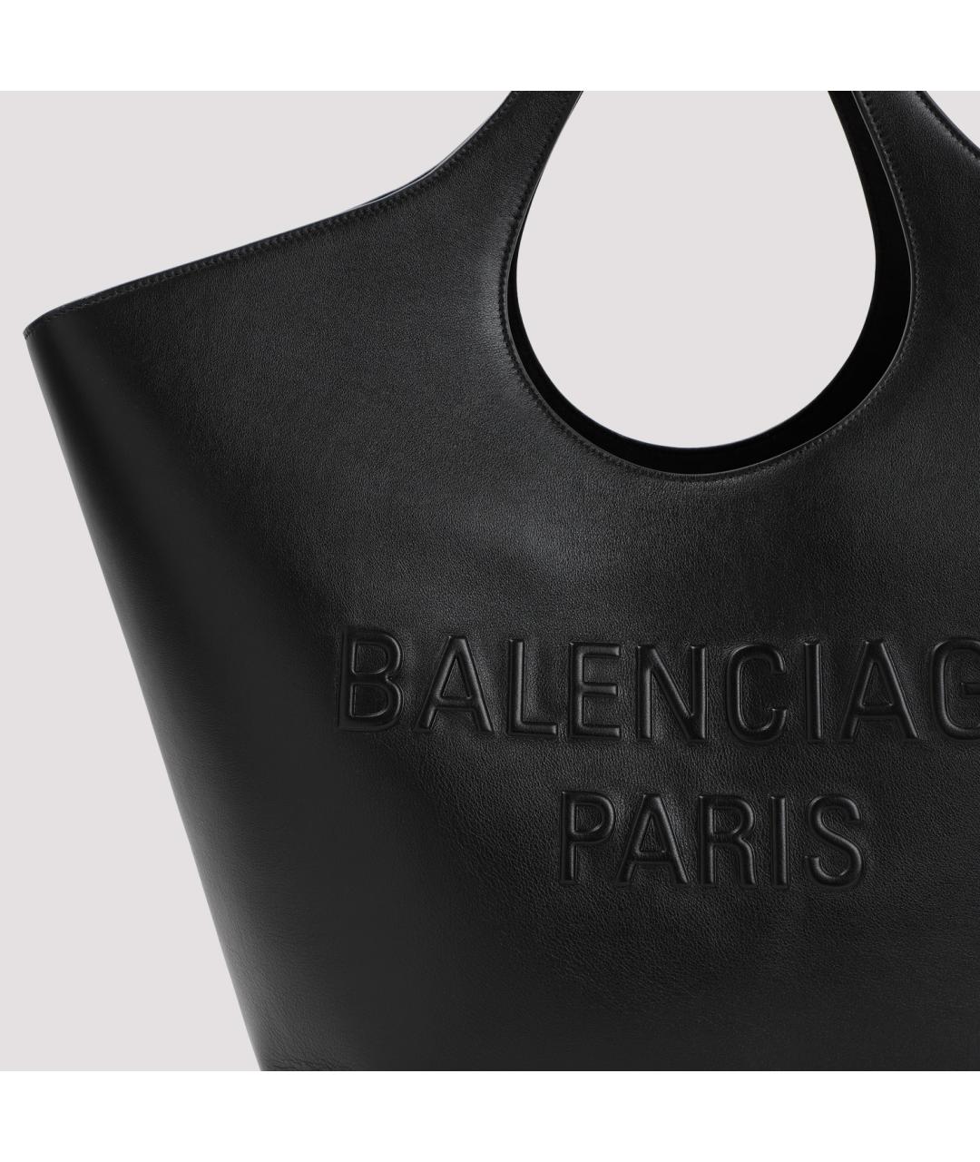 BALENCIAGA Черная кожаная сумка тоут, фото 5