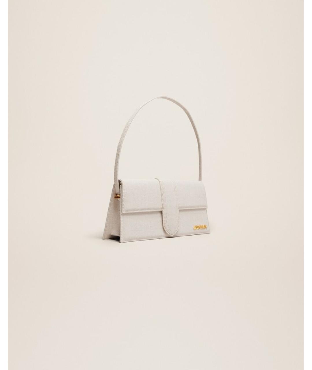 JACQUEMUS Бежевая тканевая сумка через плечо, фото 2
