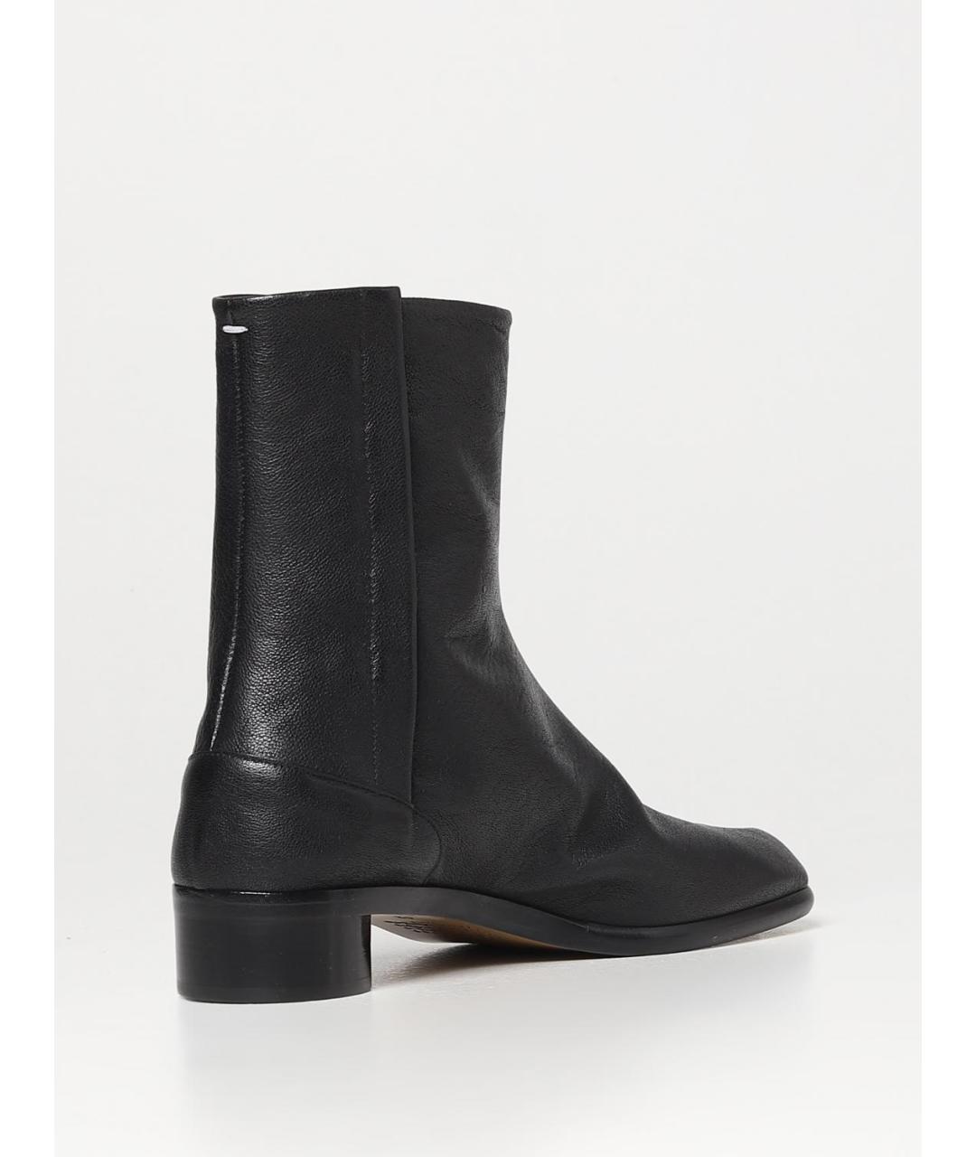 MAISON MARGIELA Черные кожаные высокие ботинки, фото 3