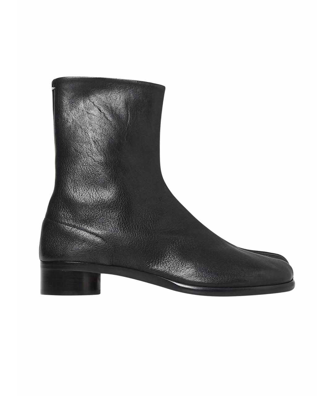 MAISON MARGIELA Черные кожаные высокие ботинки, фото 1