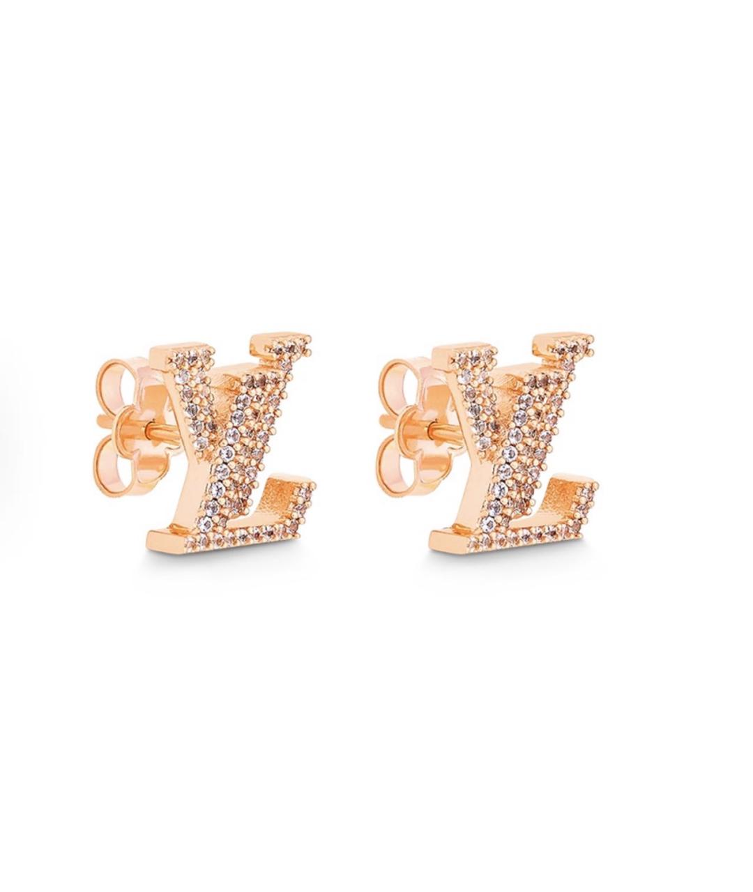 LOUIS VUITTON Золотые металлические серьги, фото 3