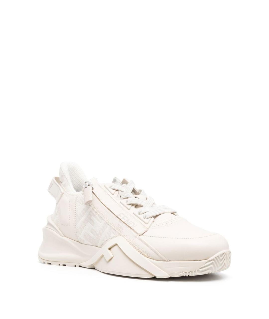 FENDI Бежевые синтетические кроссовки, фото 4