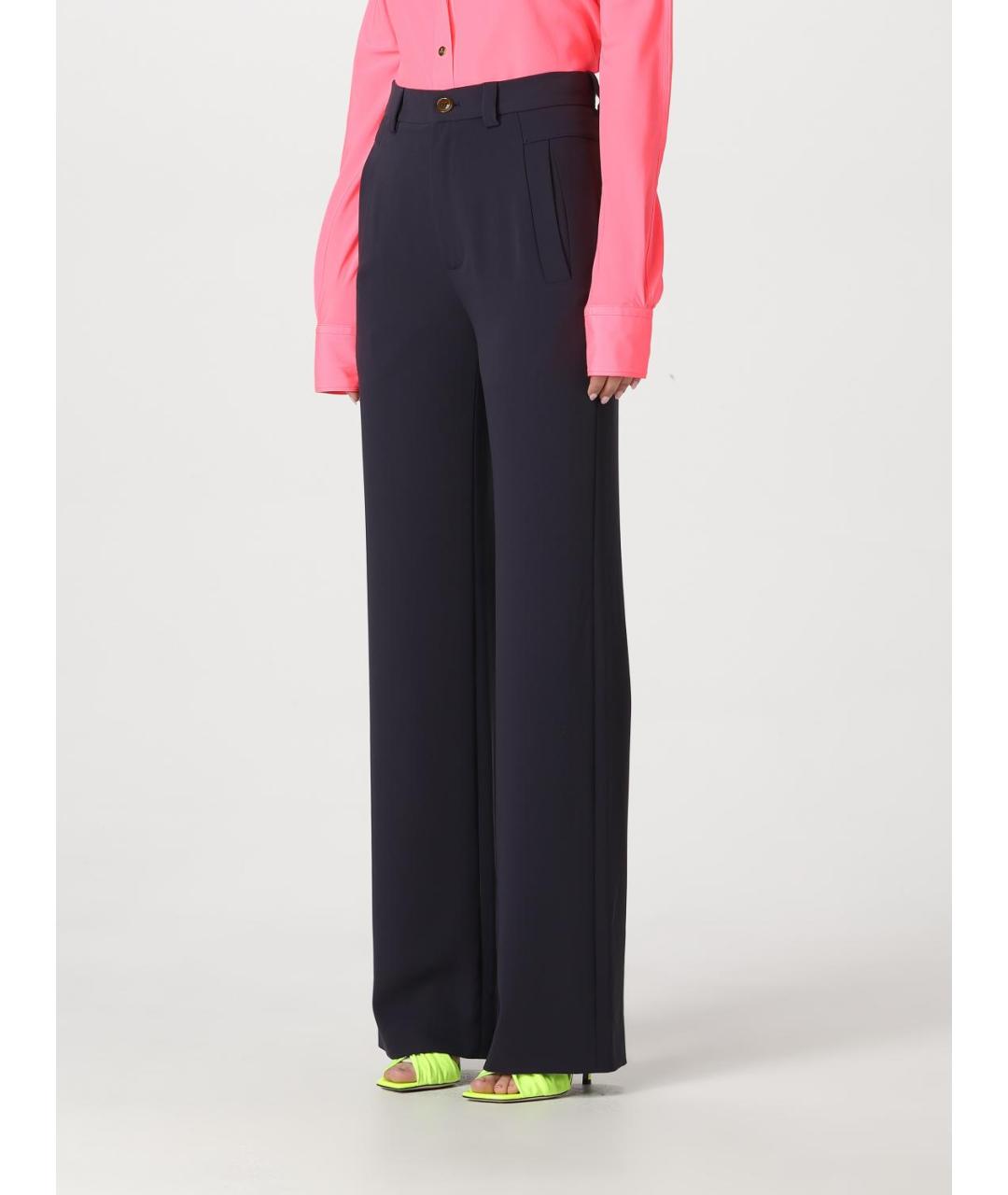 VIVIENNE WESTWOOD Синие синтетические прямые брюки, фото 5