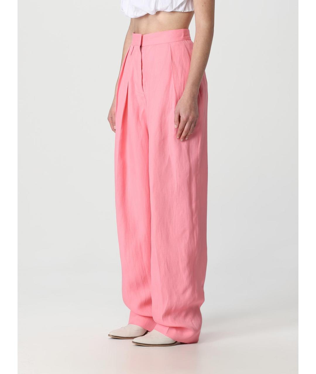 STELLA MCCARTNEY Розовые вискозные прямые брюки, фото 4