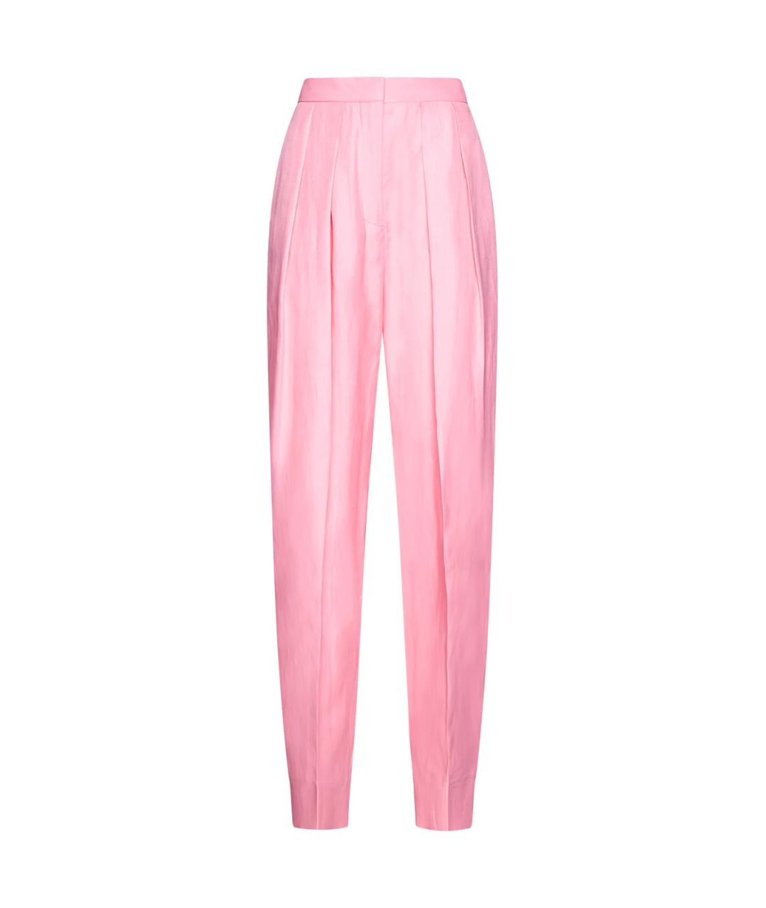 STELLA MCCARTNEY Розовые вискозные прямые брюки, фото 1