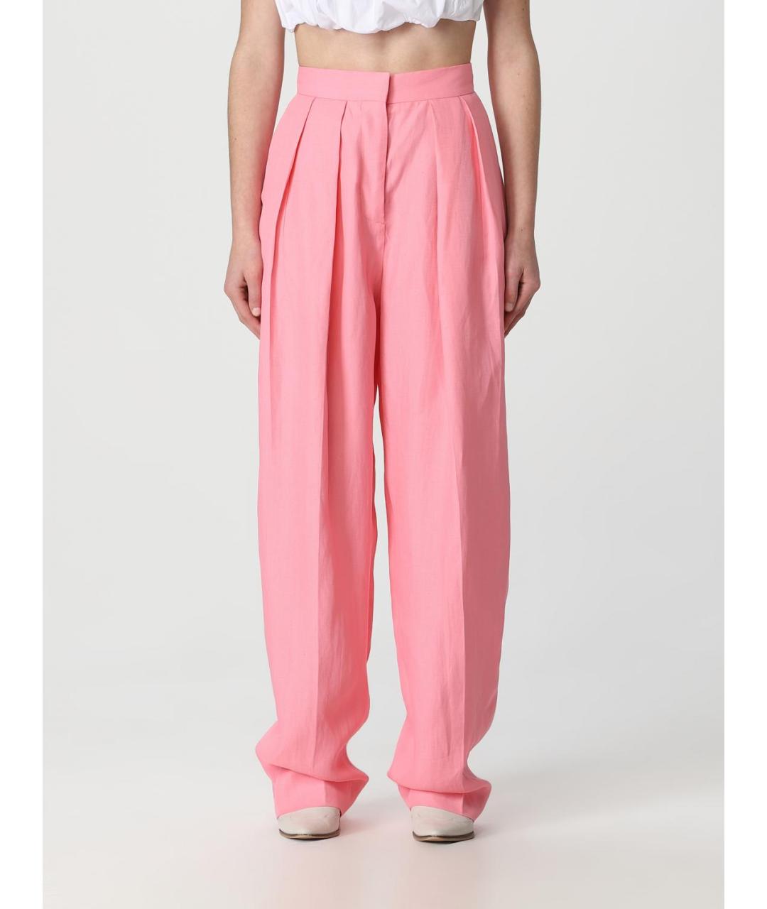 STELLA MCCARTNEY Розовые вискозные прямые брюки, фото 2