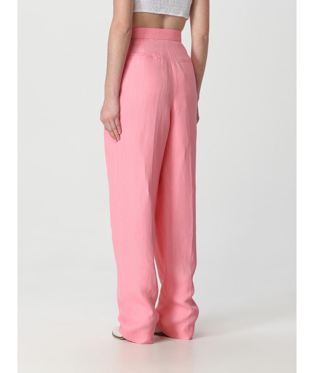 STELLA MCCARTNEY Розовые вискозные прямые брюки, фото 3