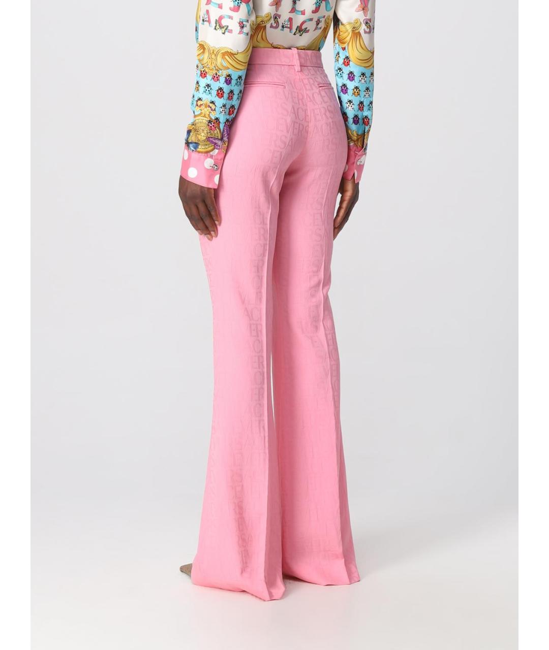 VERSACE Розовые прямые брюки, фото 4