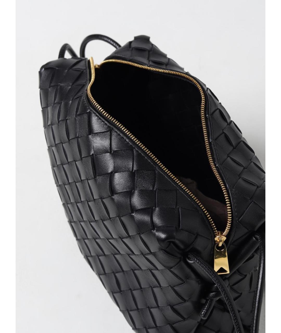BOTTEGA VENETA Черная кожаная сумка через плечо, фото 4