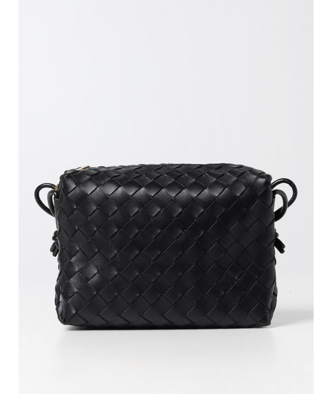 BOTTEGA VENETA Черная кожаная сумка через плечо, фото 5