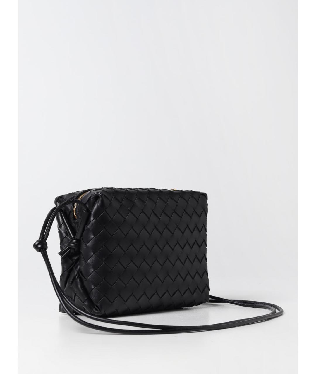 BOTTEGA VENETA Черная кожаная сумка через плечо, фото 2