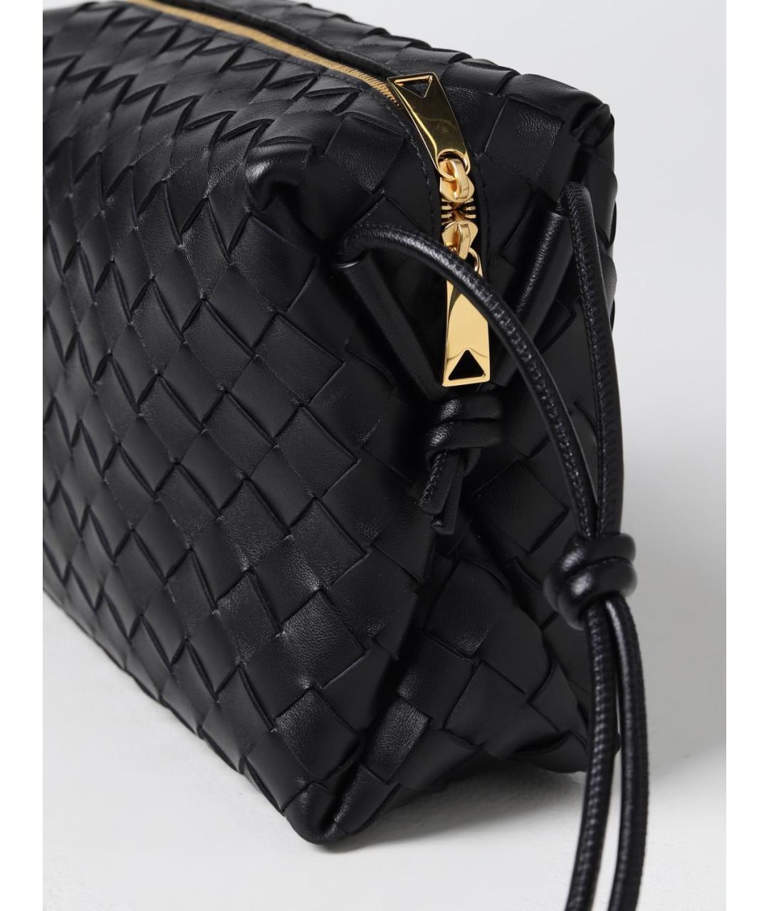 BOTTEGA VENETA Черная кожаная сумка через плечо, фото 3
