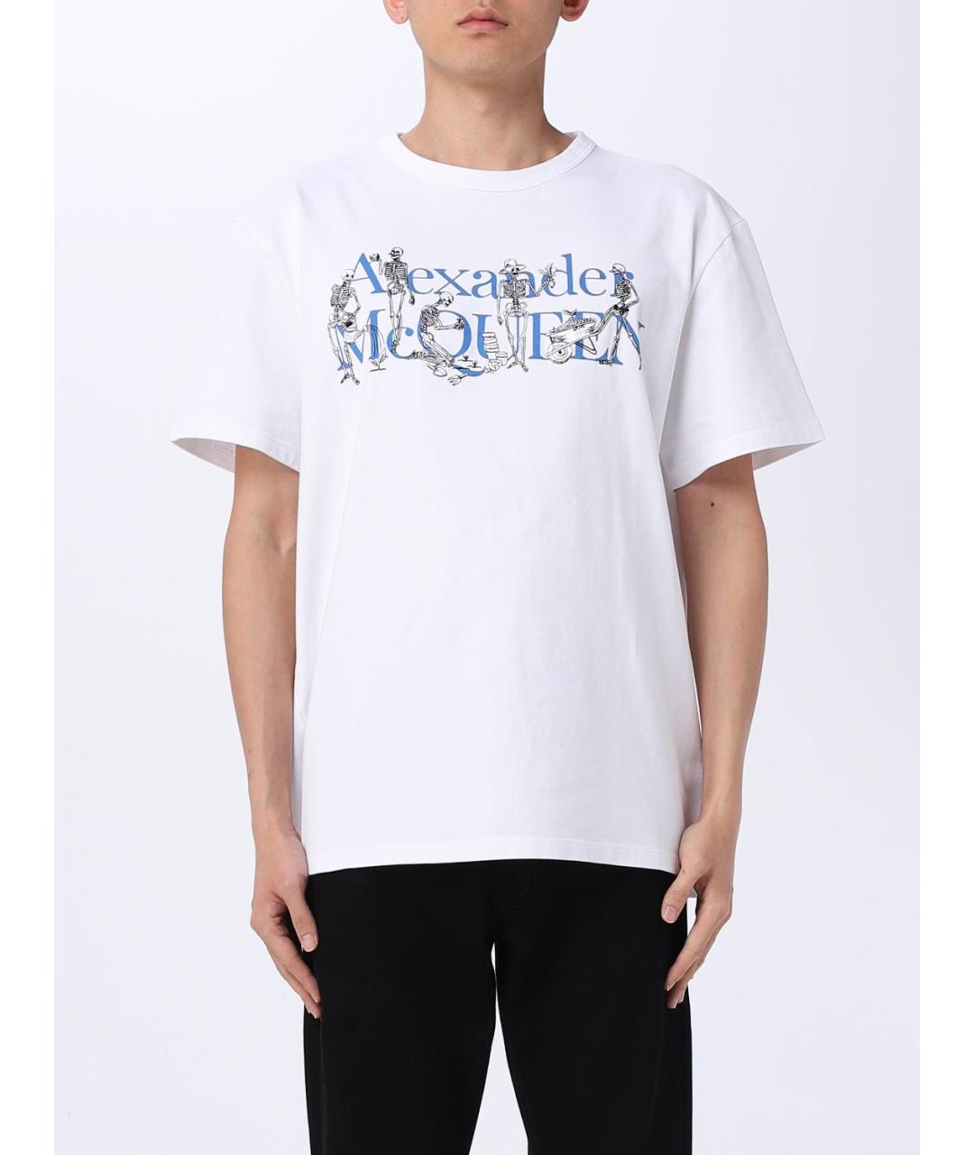 ALEXANDER MCQUEEN Белая хлопковая футболка, фото 2