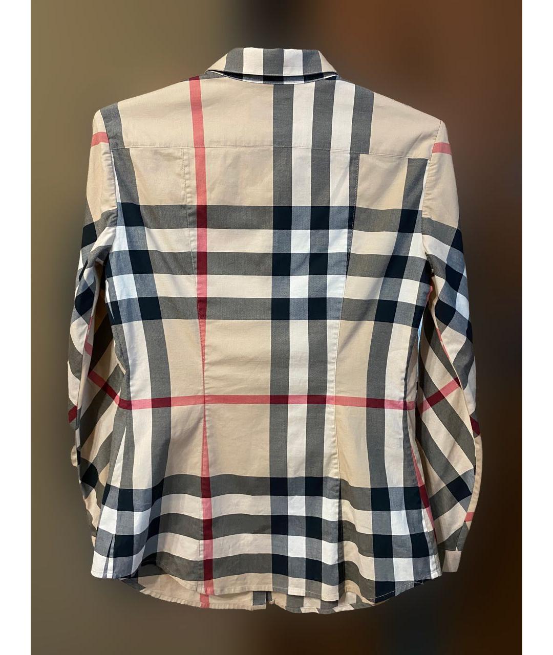 BURBERRY Бежевая хлопко-эластановая рубашка, фото 2