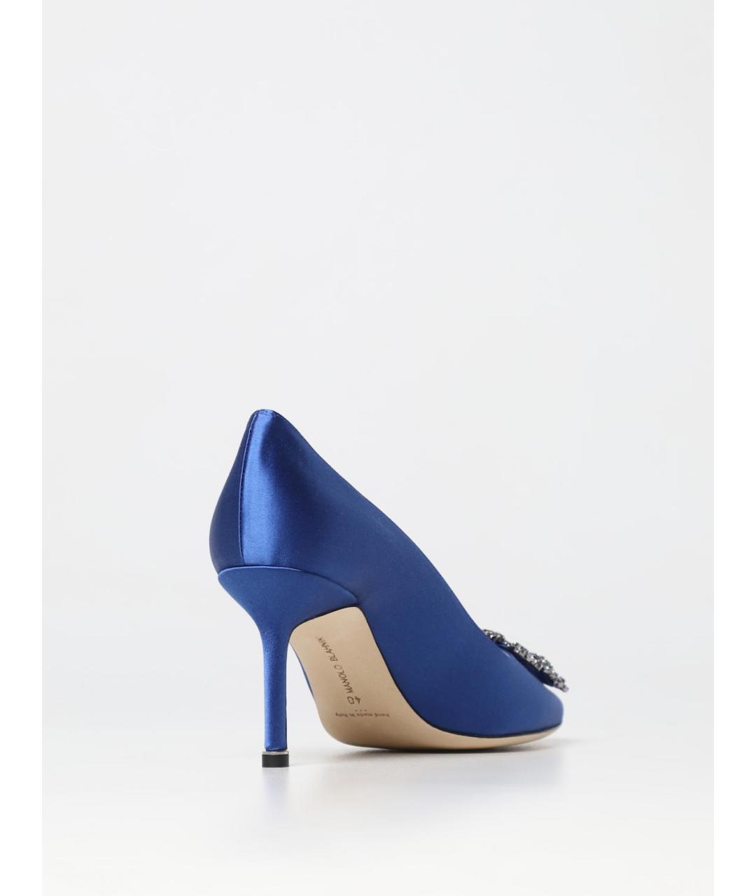 MANOLO BLAHNIK Синие текстильные туфли, фото 3