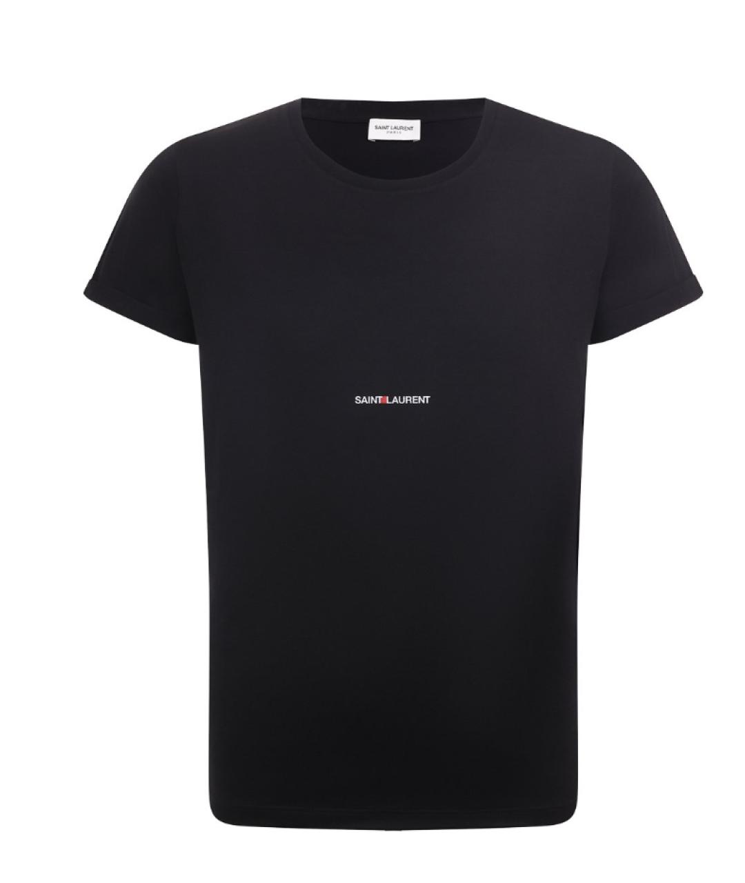 SAINT LAURENT Черная хлопковая футболка, фото 1