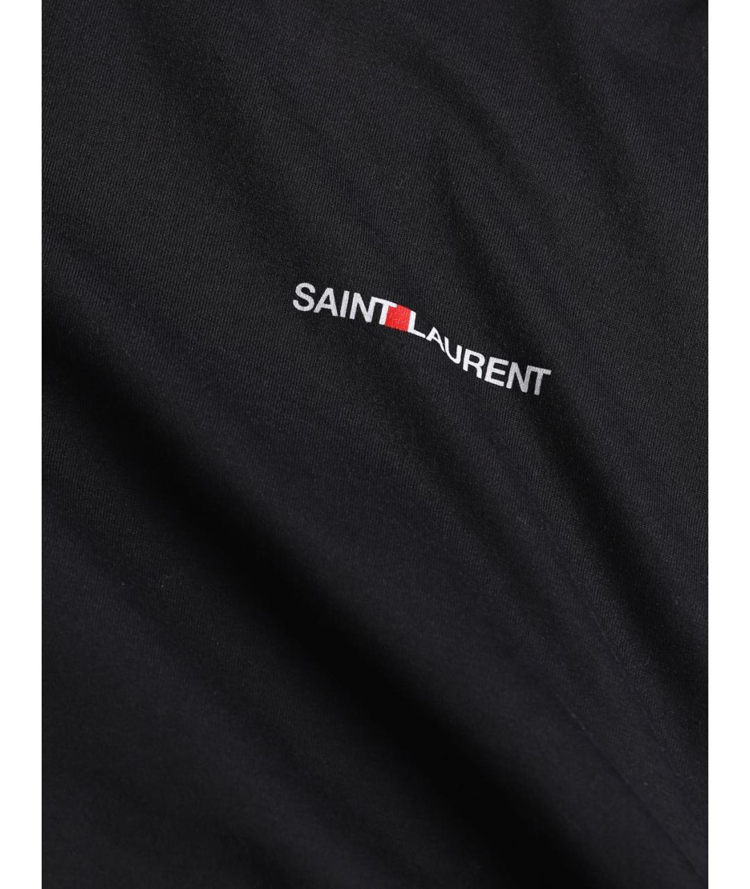 SAINT LAURENT Черная хлопковая футболка, фото 7