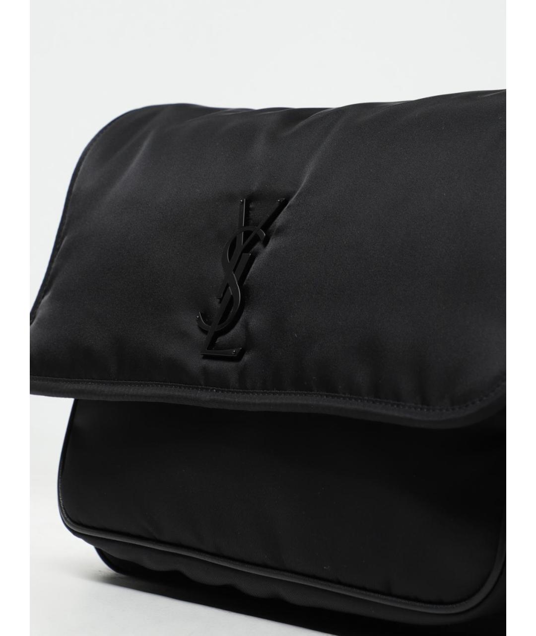 SAINT LAURENT Черная тканевая сумка на плечо, фото 4