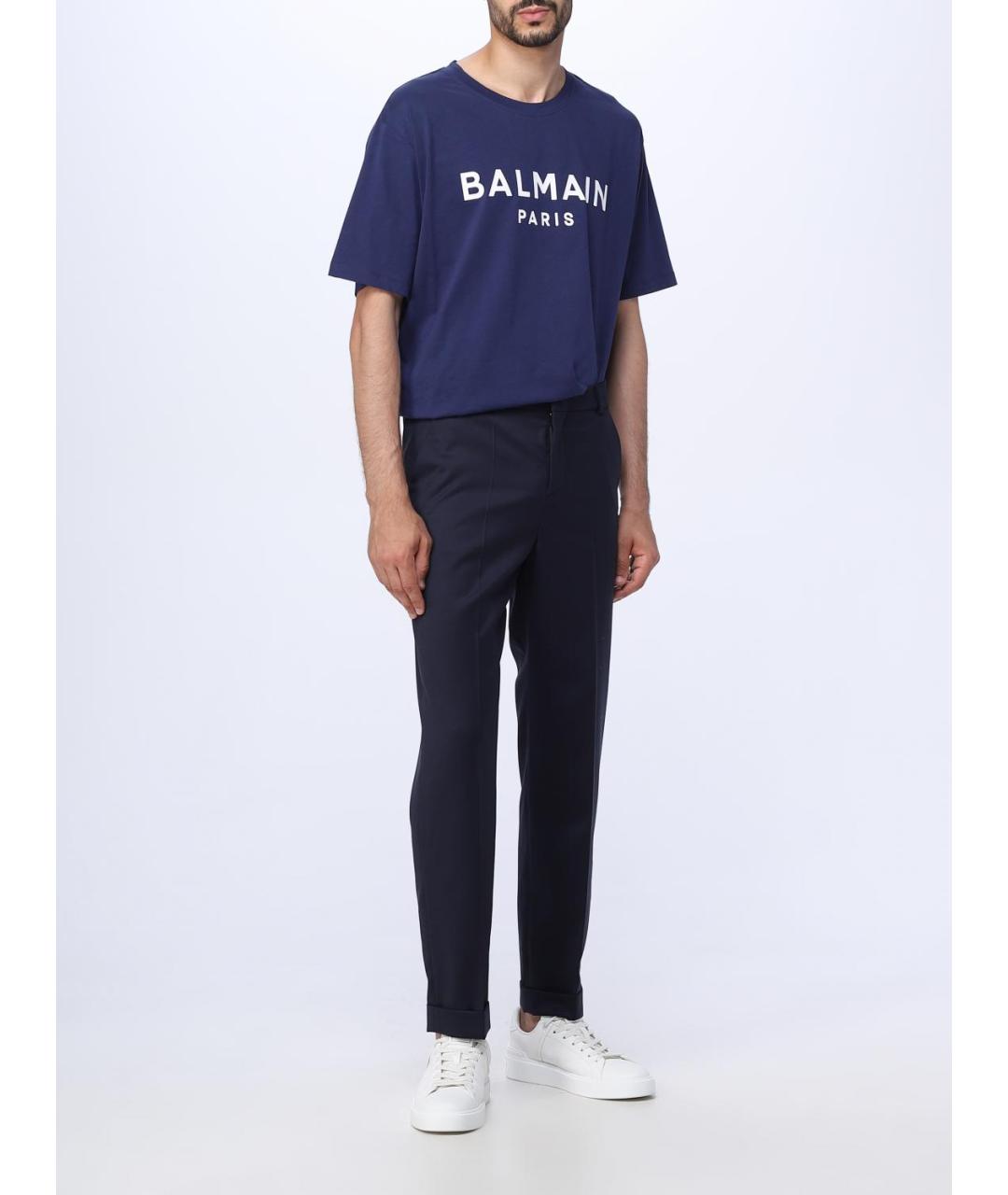 BALMAIN Темно-синие повседневные брюки, фото 3