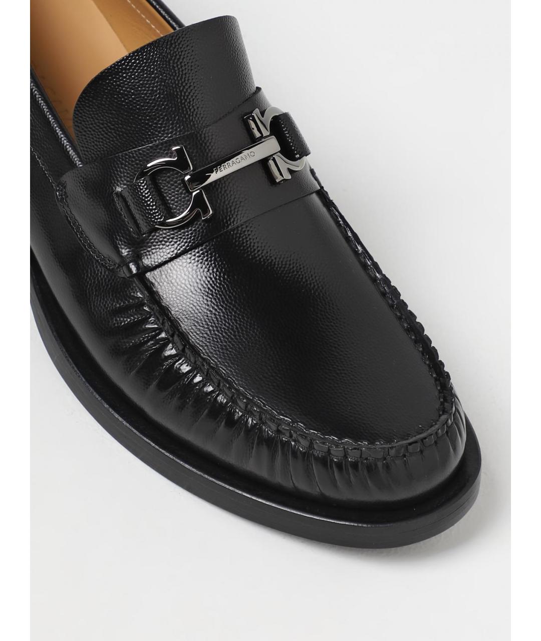 FERRAGAMO Черные лоферы, фото 4