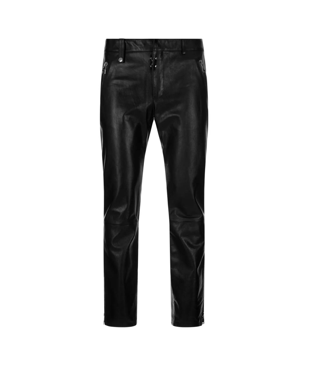 ALEXANDER MCQUEEN Черные кожаные повседневные брюки, фото 1