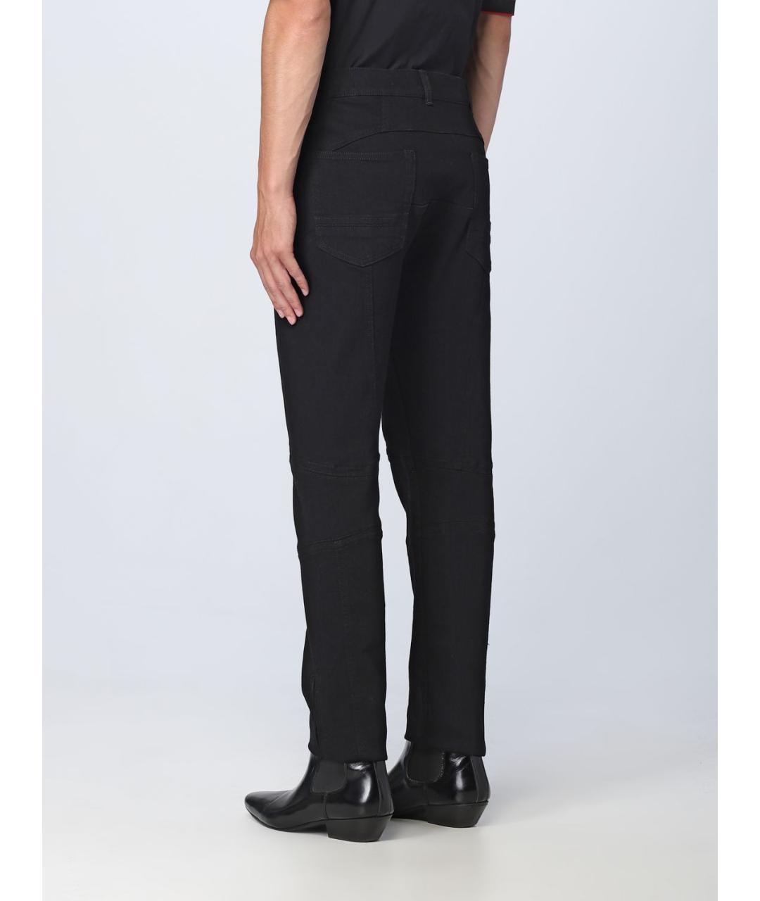 ALEXANDER MCQUEEN Черные хлопко-эластановые прямые джинсы, фото 4