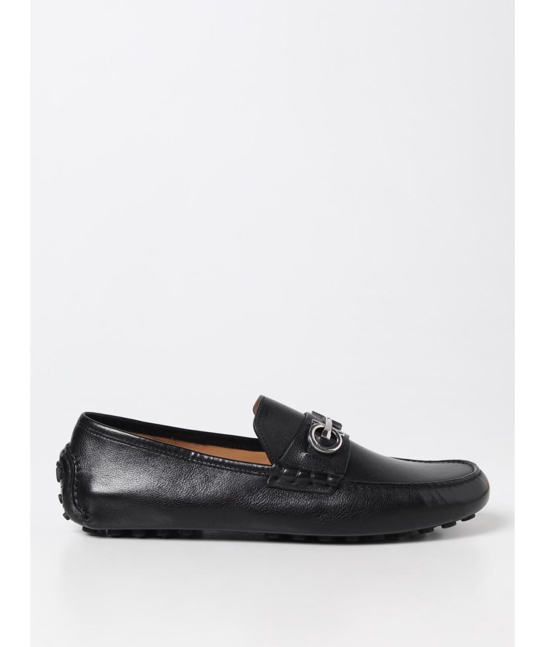 FERRAGAMO Черные кожаные мокасины, фото 5