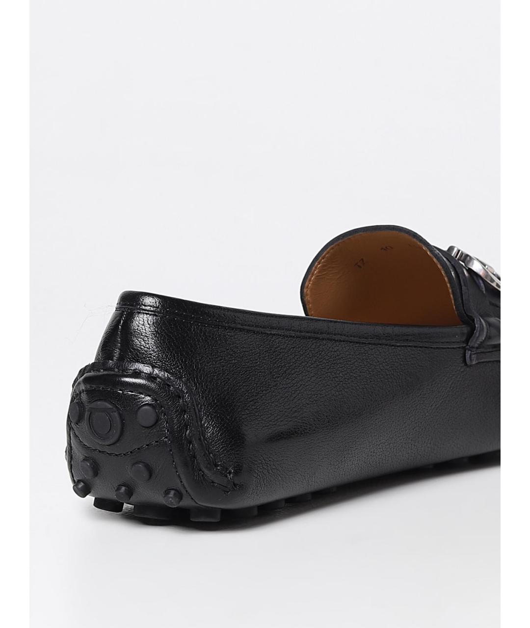 FERRAGAMO Черные кожаные мокасины, фото 3