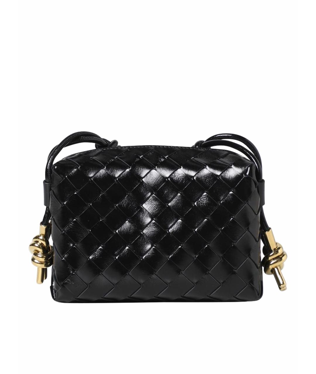 BOTTEGA VENETA Черная кожаная сумка через плечо, фото 1