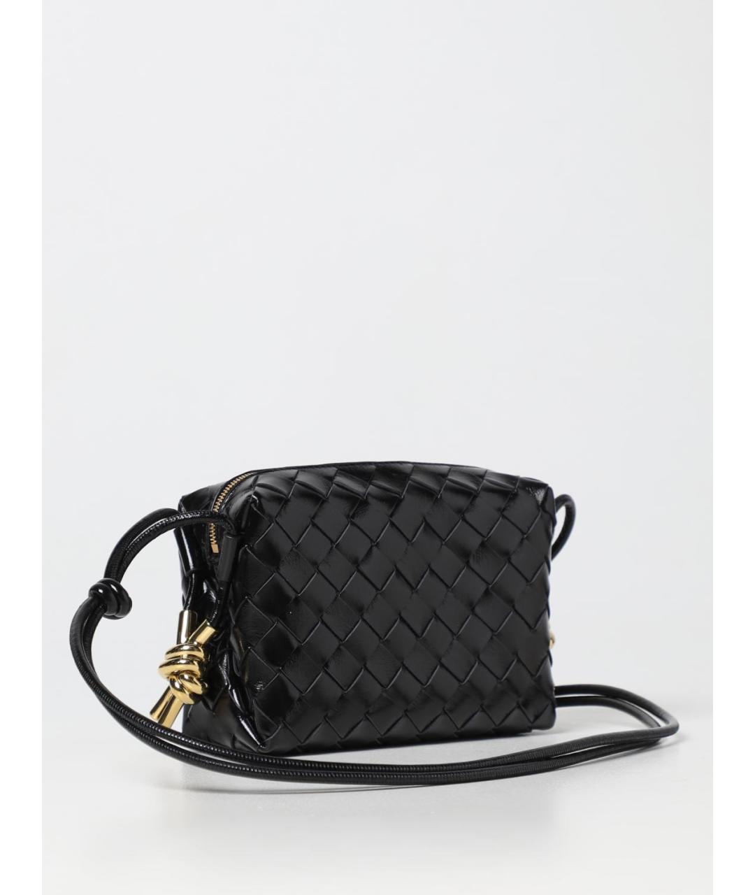 BOTTEGA VENETA Черная кожаная сумка через плечо, фото 2