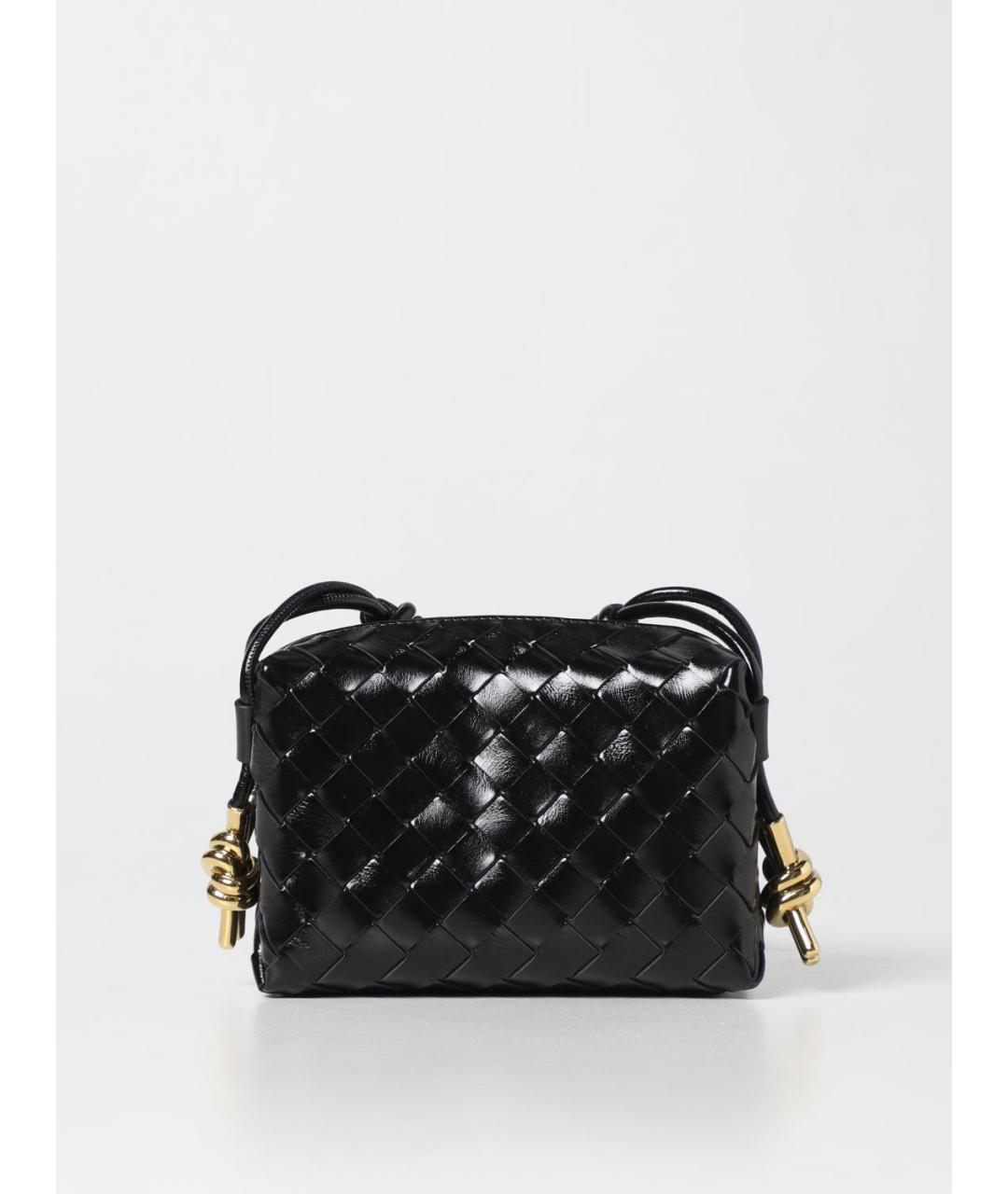 BOTTEGA VENETA Черная кожаная сумка через плечо, фото 5