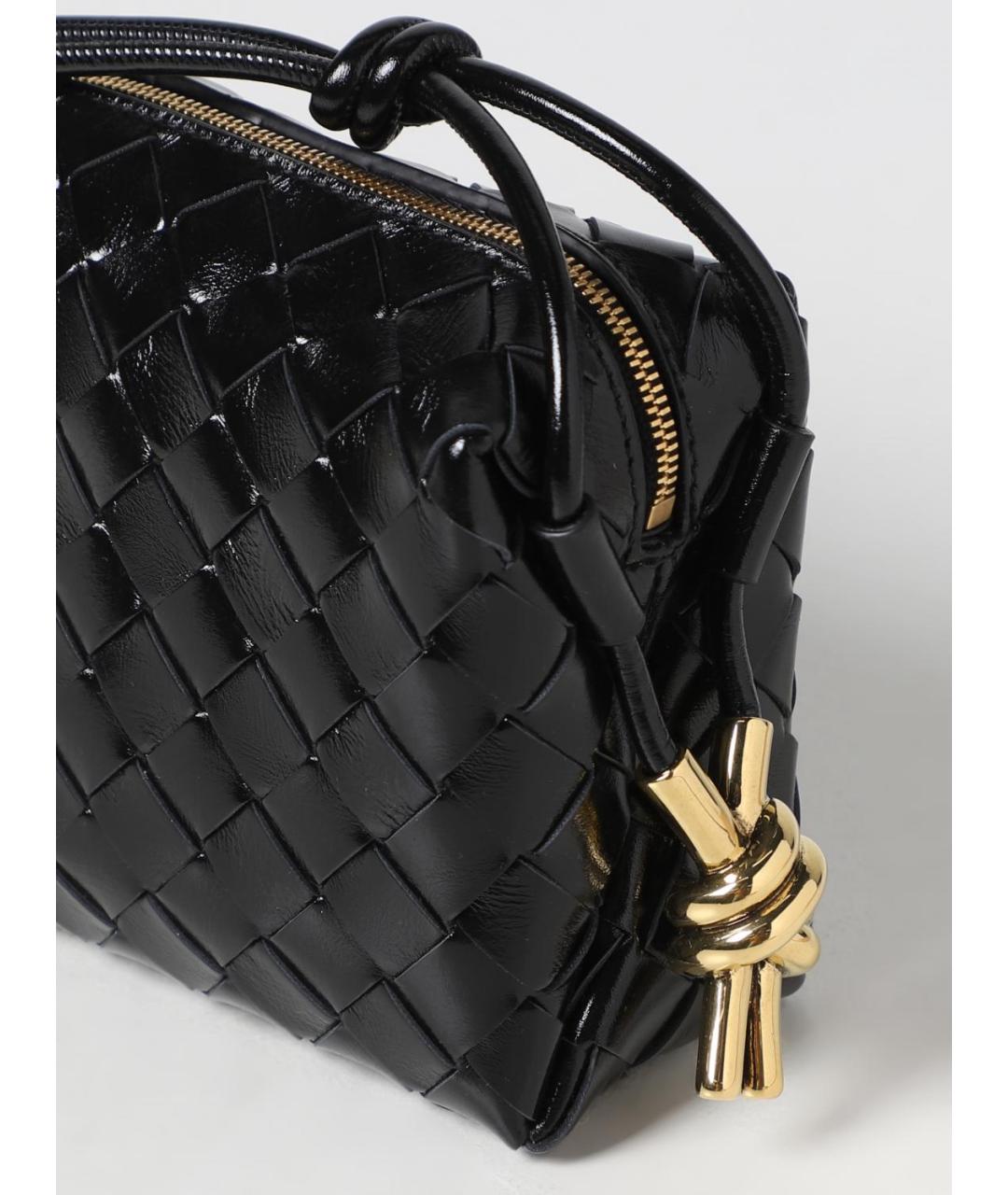 BOTTEGA VENETA Черная кожаная сумка через плечо, фото 3
