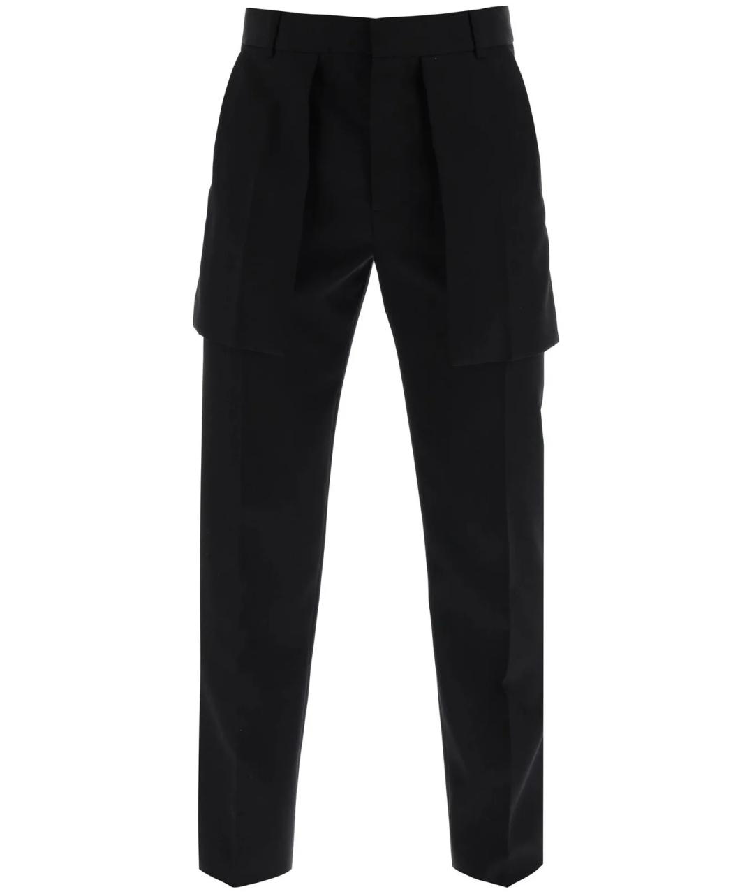 ALEXANDER MCQUEEN Черные шерстяные повседневные брюки, фото 1