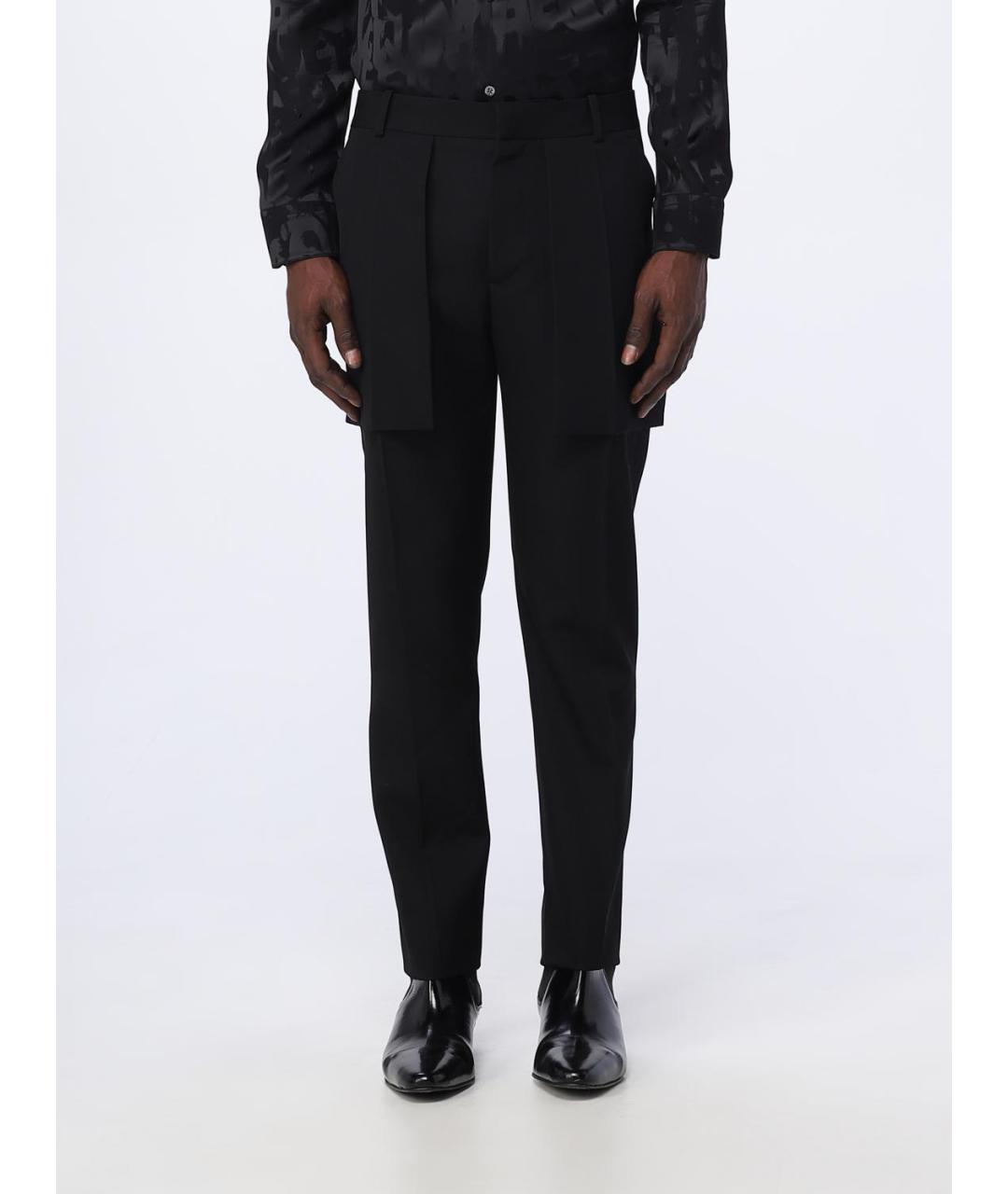 ALEXANDER MCQUEEN Черные шерстяные повседневные брюки, фото 2