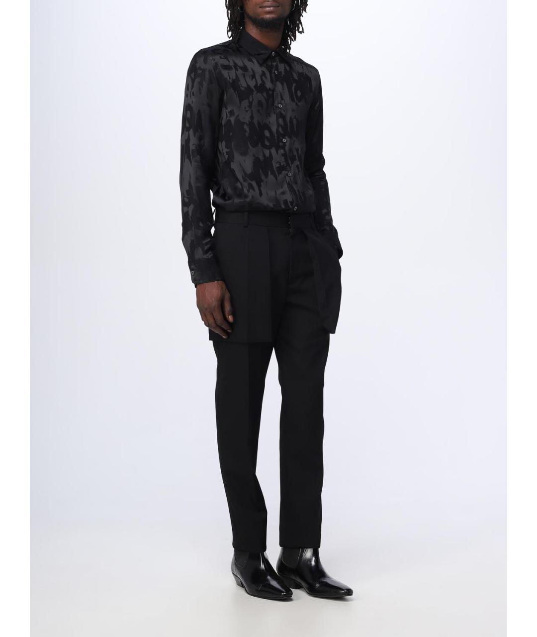ALEXANDER MCQUEEN Черные шерстяные повседневные брюки, фото 3