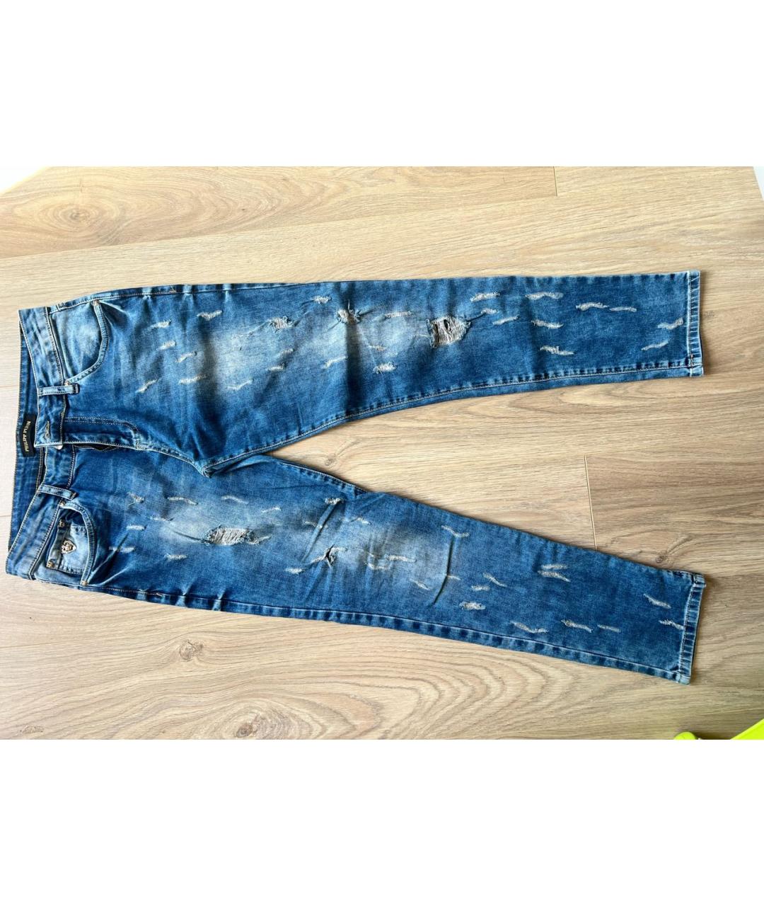 PHILIPP PLEIN Синие джинсы слим, фото 6