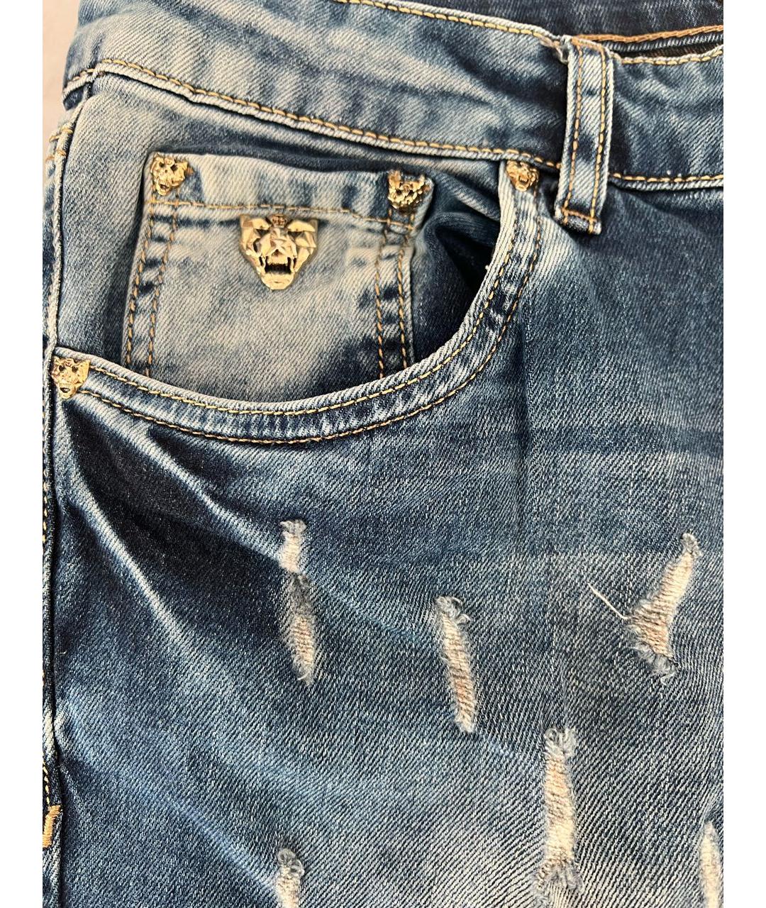 PHILIPP PLEIN Синие джинсы слим, фото 4