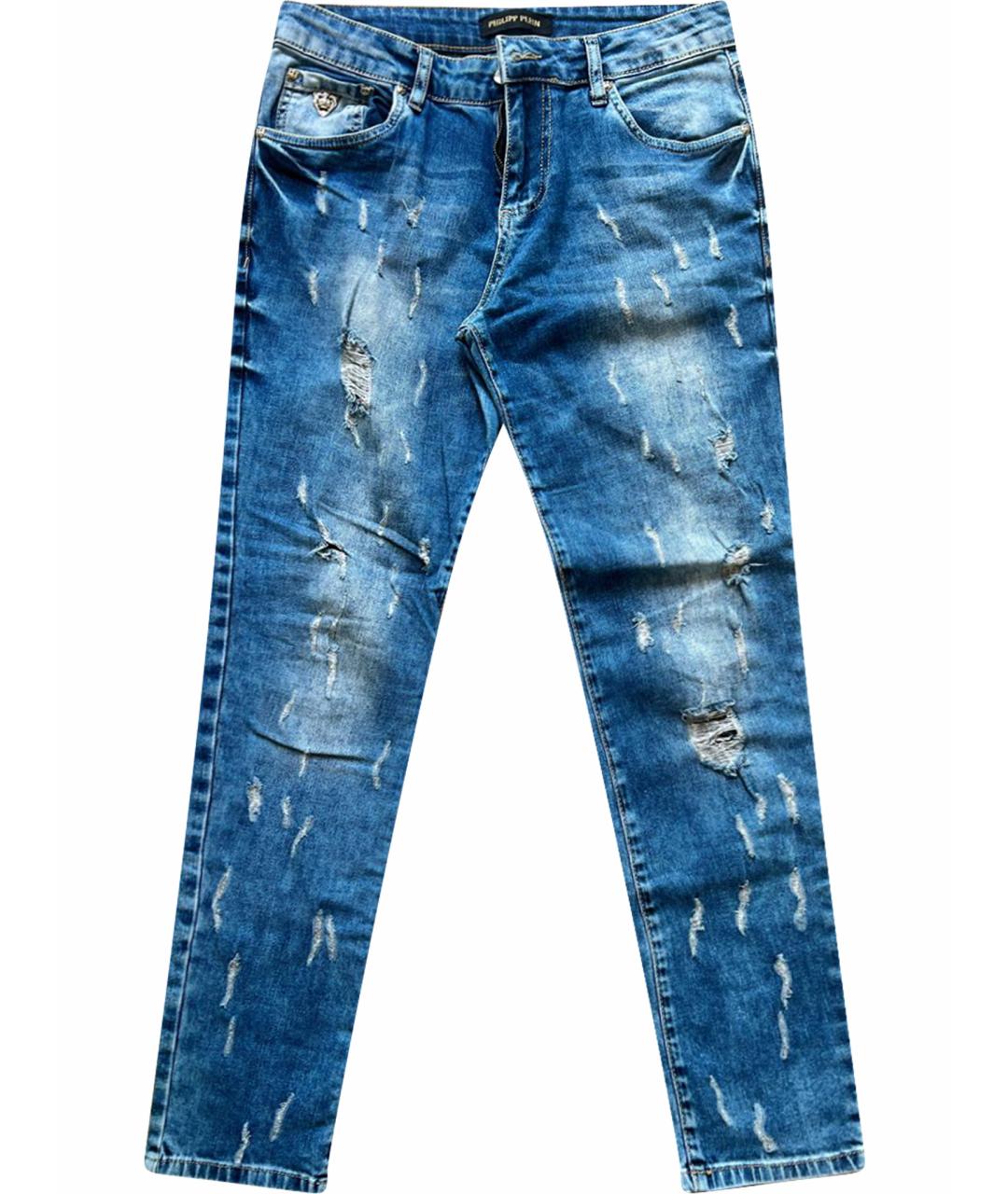 PHILIPP PLEIN Синие джинсы слим, фото 1