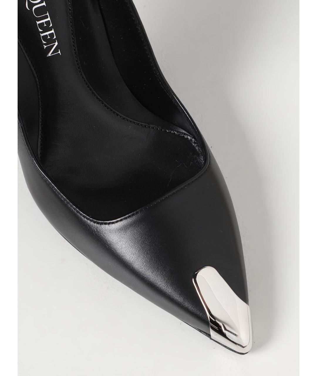 ALEXANDER MCQUEEN Черные кожаные туфли, фото 4