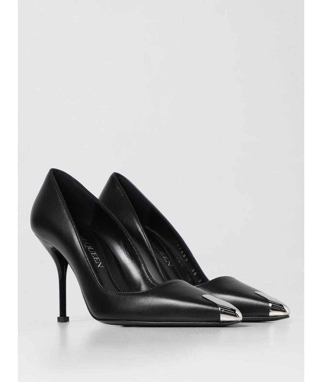 ALEXANDER MCQUEEN Черные кожаные туфли, фото 2
