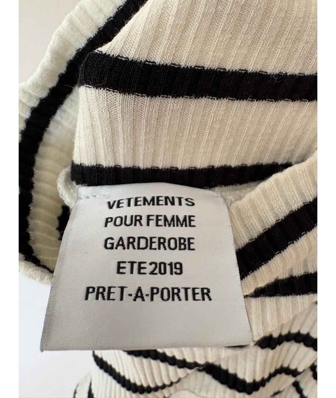 VETEMENTS Белое хлопко-эластановое повседневное платье, фото 6